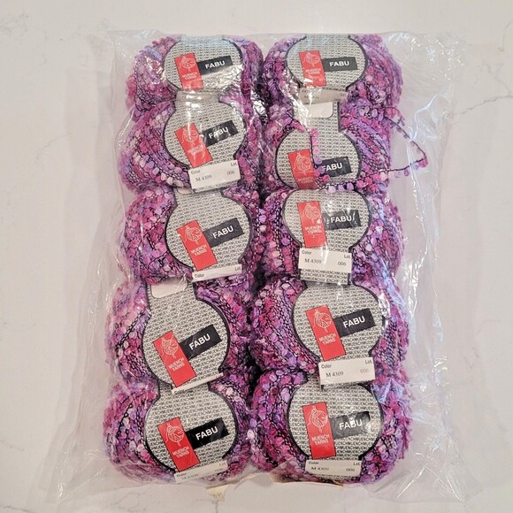 Fabu Muench Ribbon Yarns 4309 Purple 10 pc LOT Variegated  50g 72m DISC Spain - Picture 1 of 6
